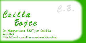 csilla bojte business card